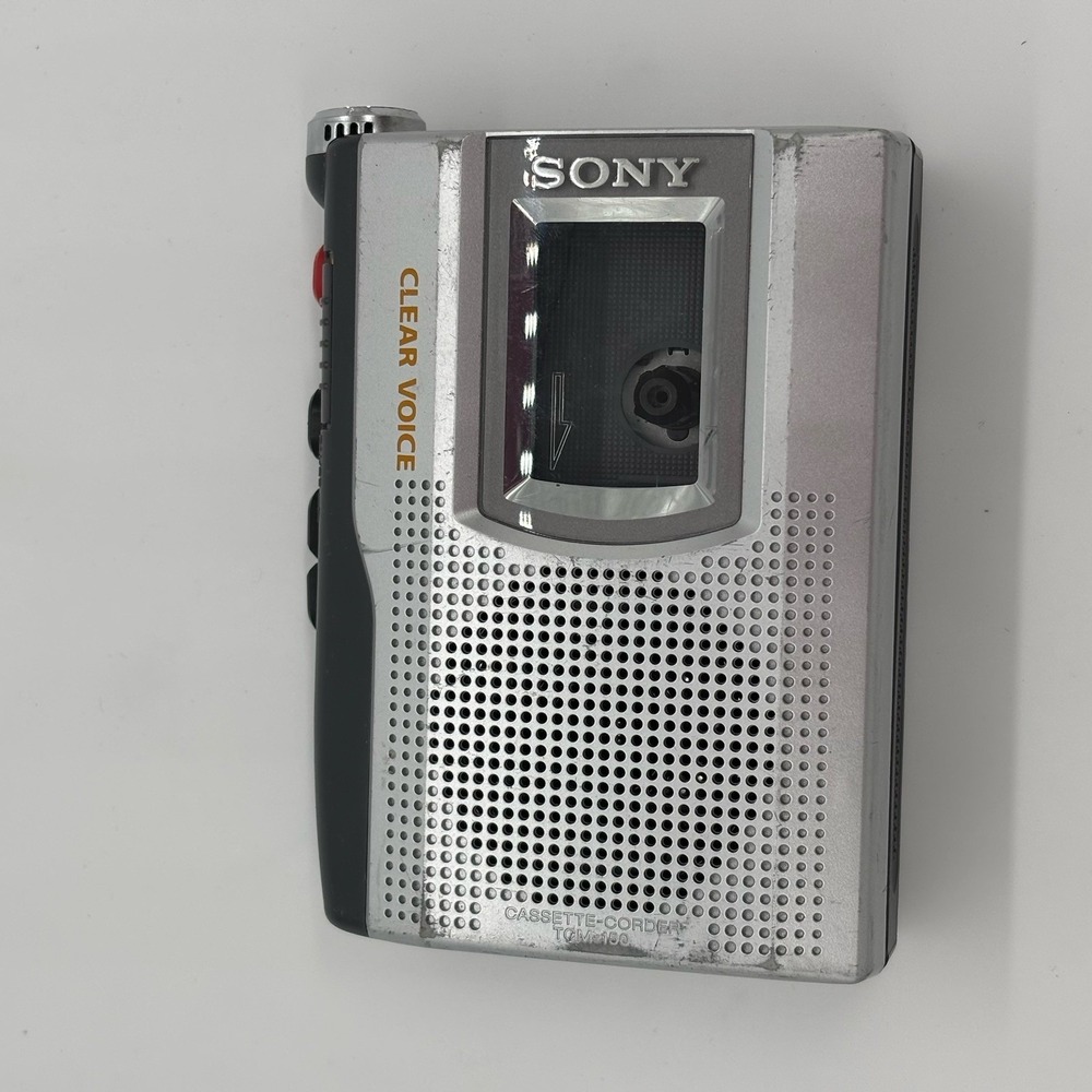 VTG Sony Clear Voice TCM-150 &‎ Sony Walkman Cassette-Corder Silver *Parts Only